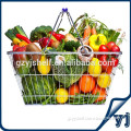 Steel shopping basket for supermarket/shopping baskets wholesale/fruit and vegetable wire shopping baskets
